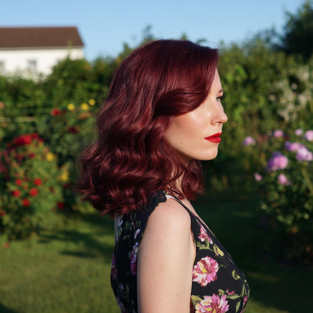 Burgundy Side Part Waves