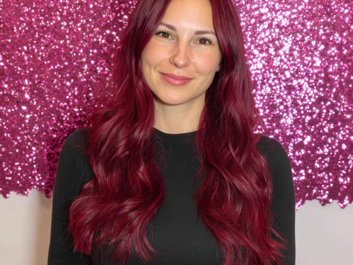 Long Cherry Wavy Hair