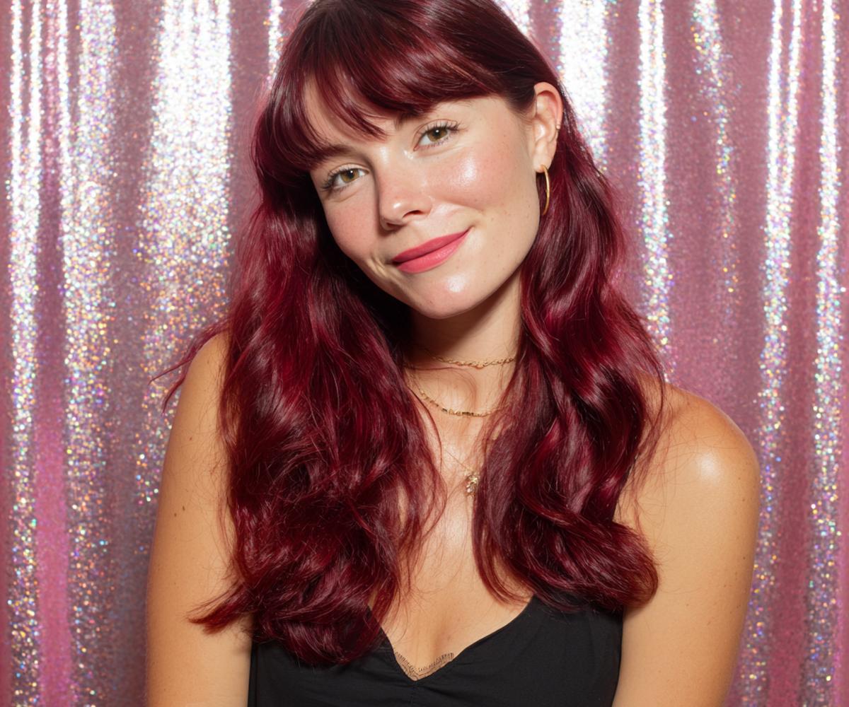 Cherry Red Waves With Fringe