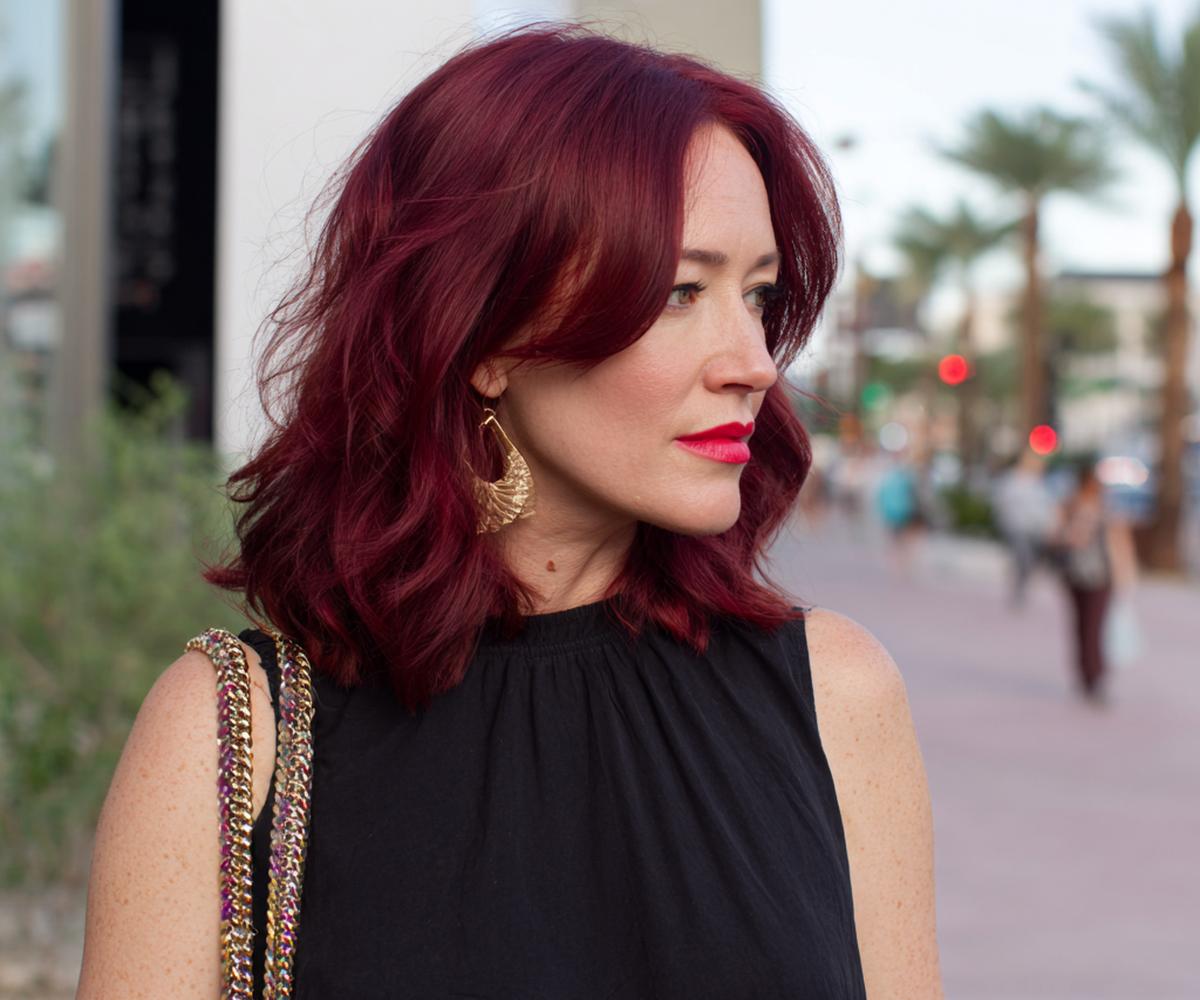 Cherry Red Layered Lob