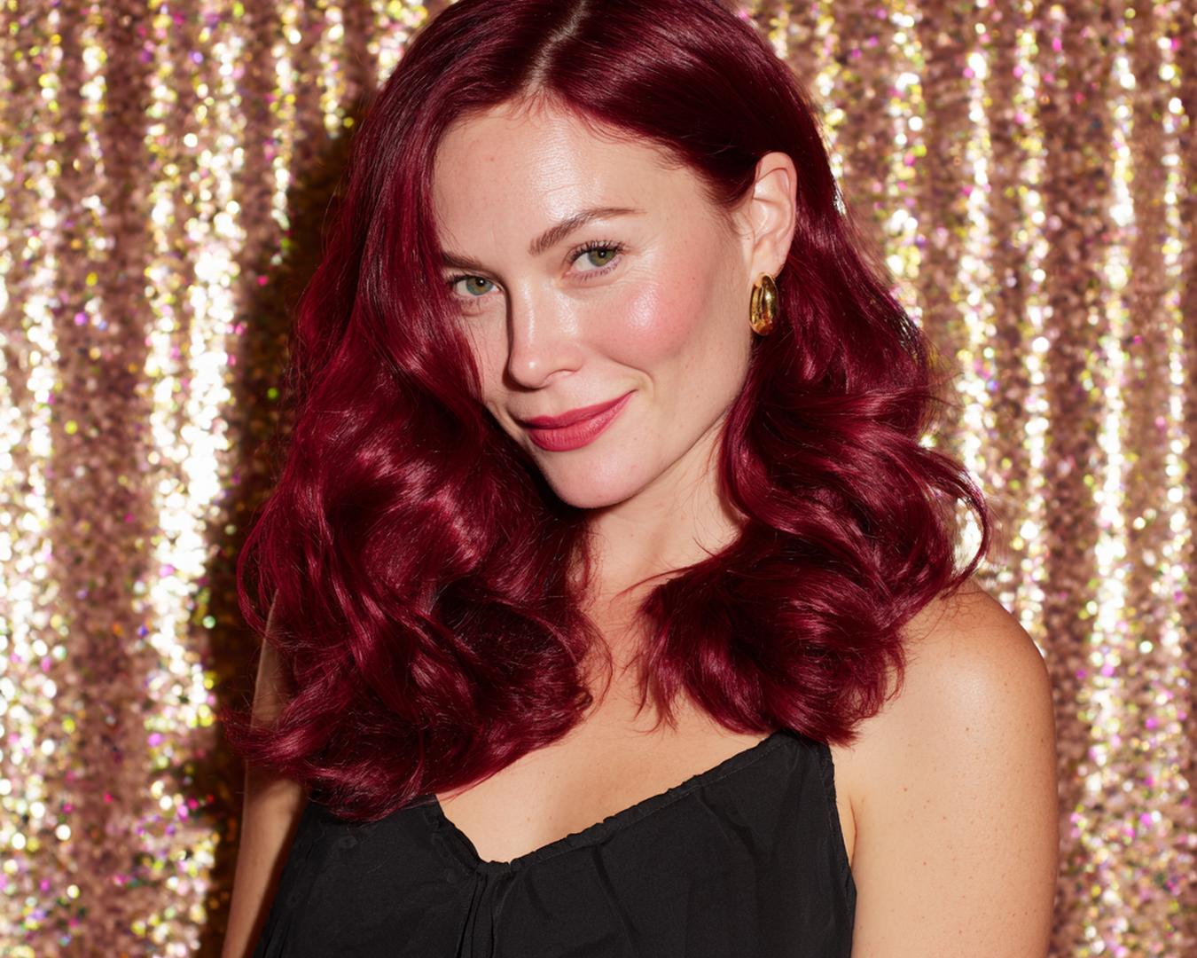 Cherry Red Voluminous Waves