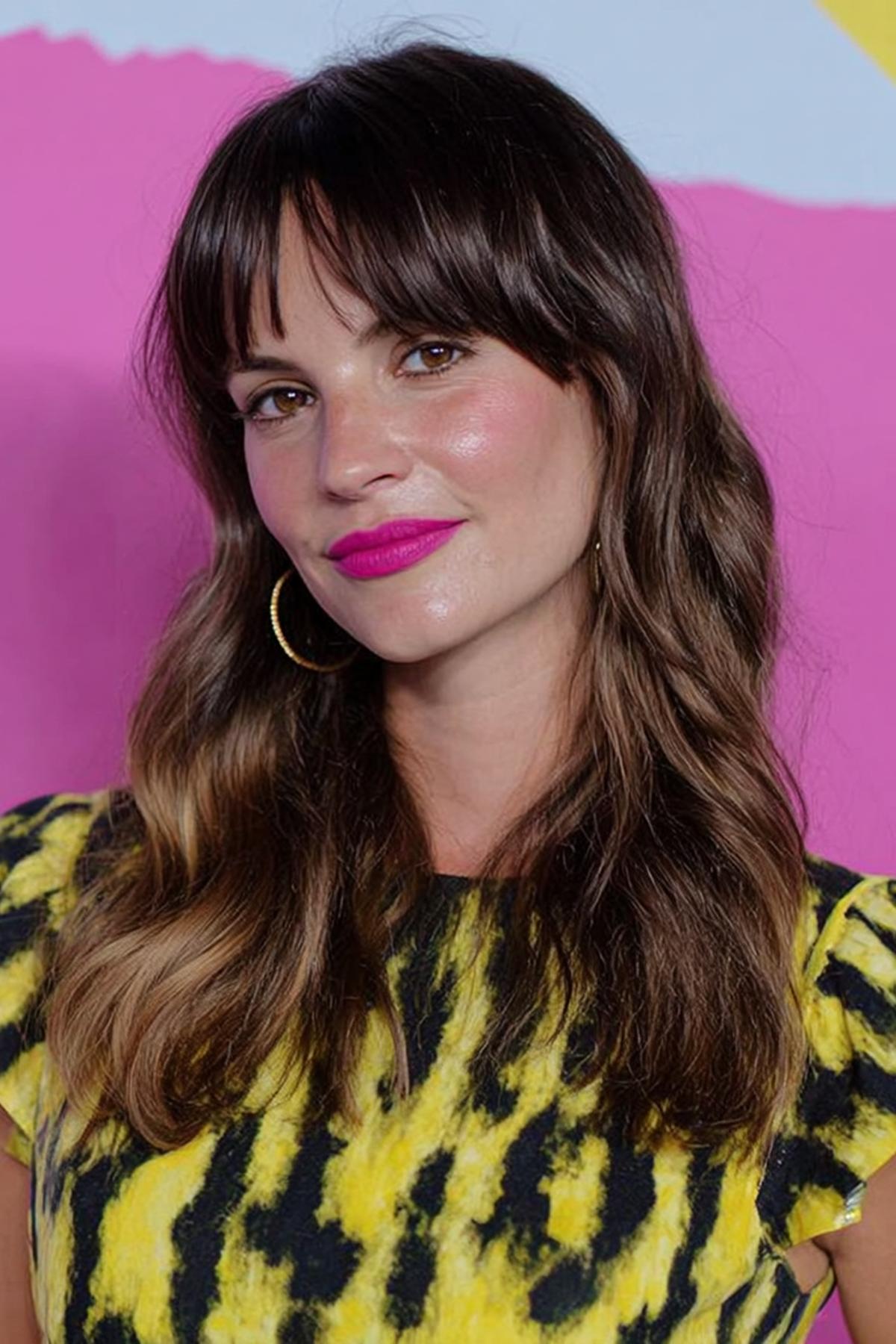 Wavy Light Brown Full Bangs