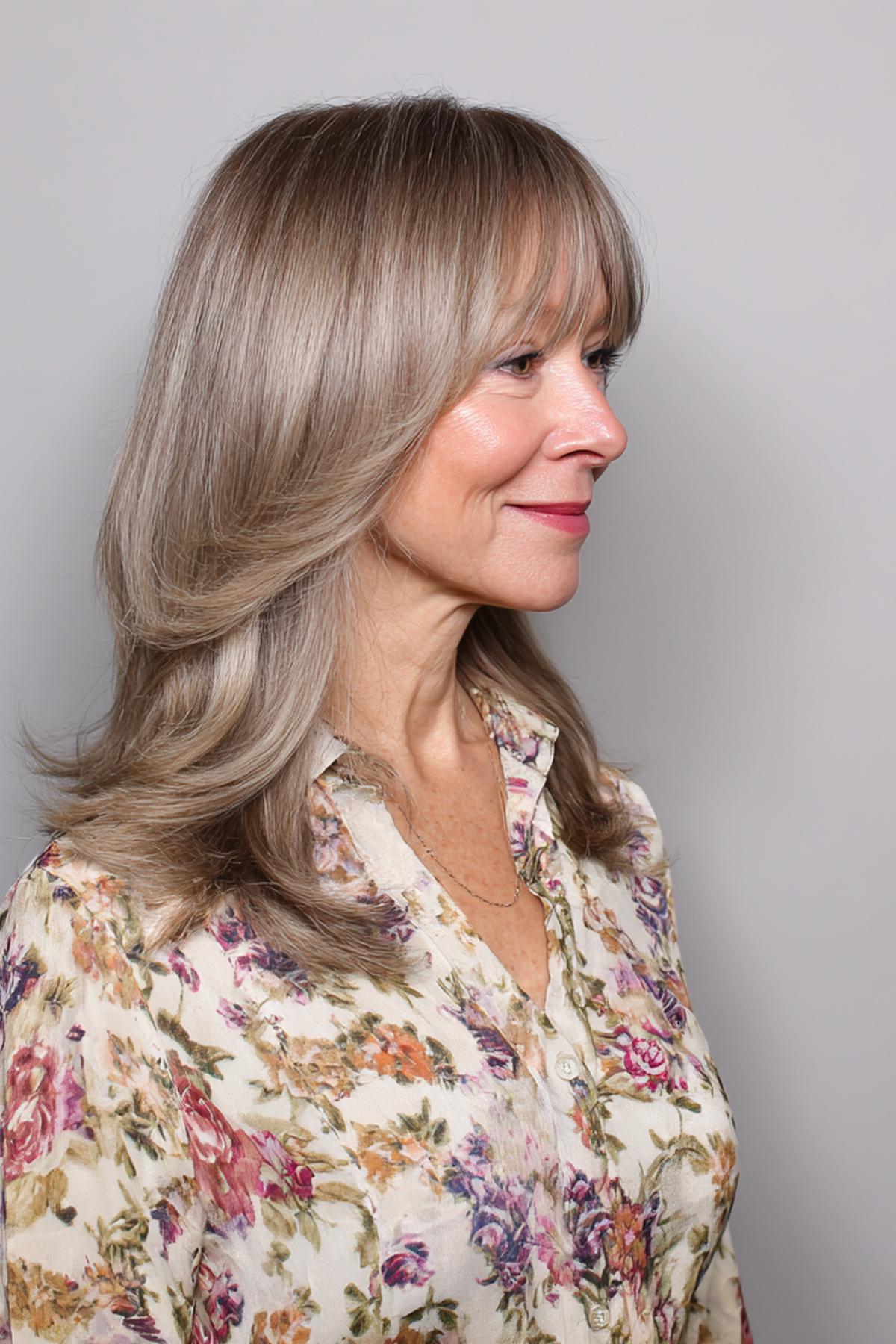 Ash Blonde Feathered Fringe