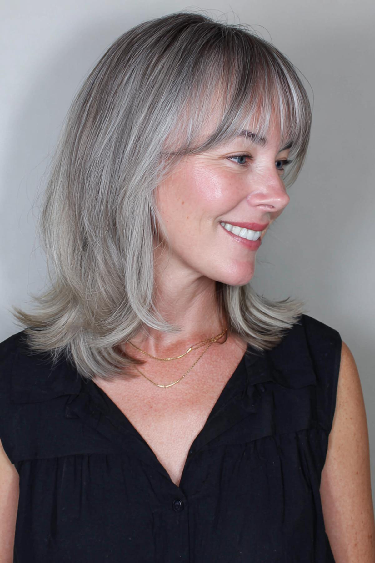 Silver Ash Blonde Fringe