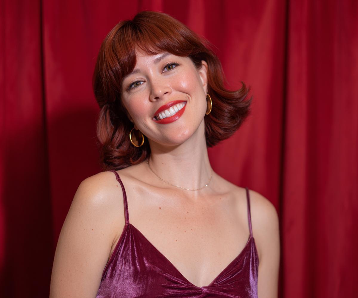 Short Auburn Bob With Bangs