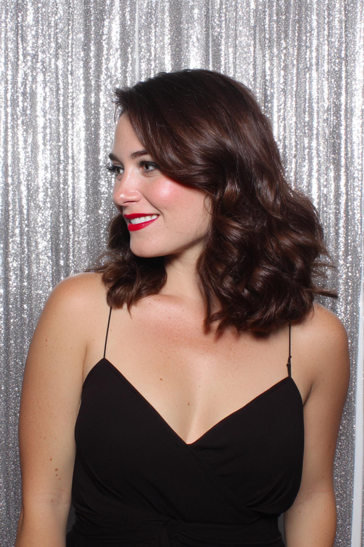 Dark Brown Wavy Lob Side Part