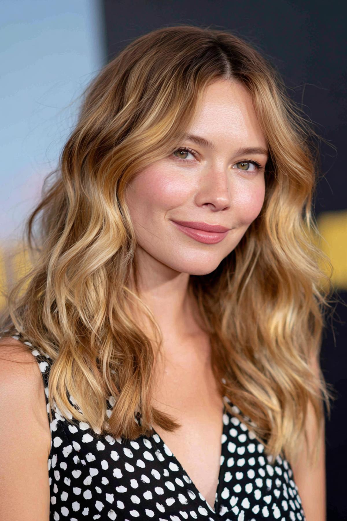 Honey Blonde Waves With Brown Lowlights