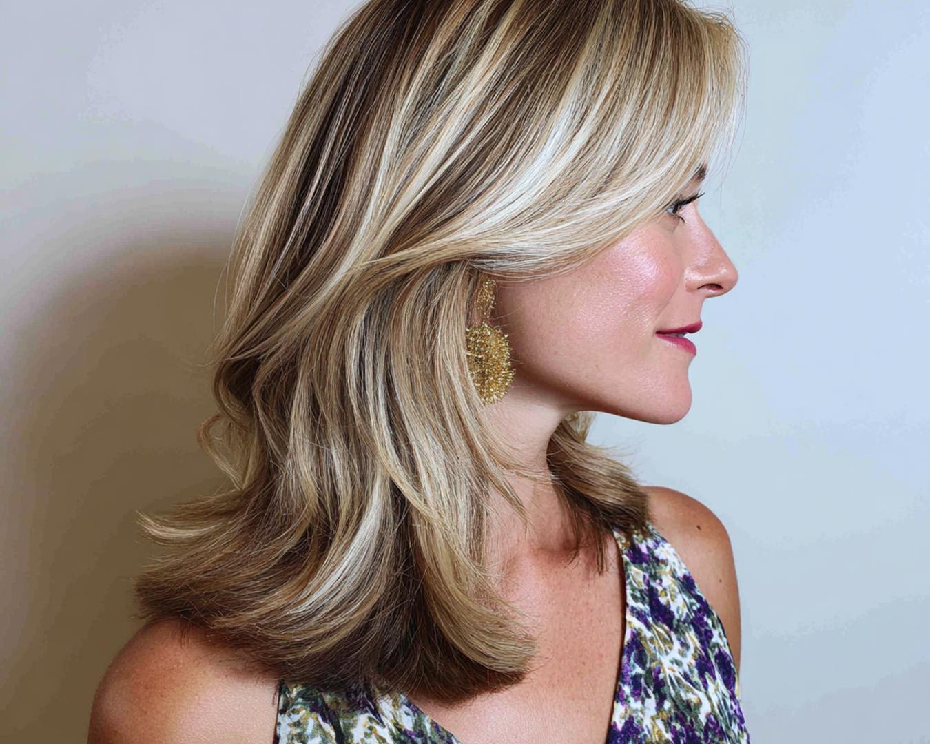 Layered Blonde With Brown Lowlights