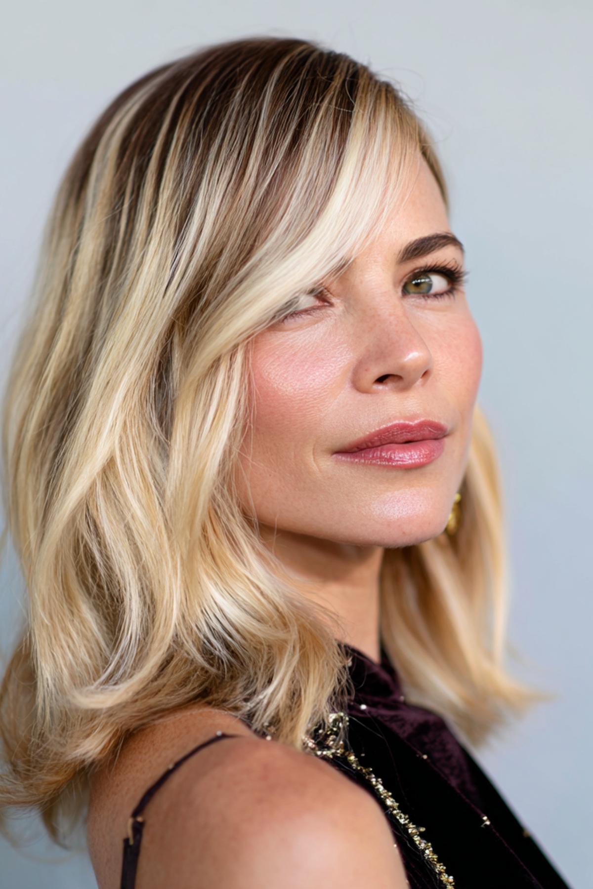 Side Swept Blonde With Brown