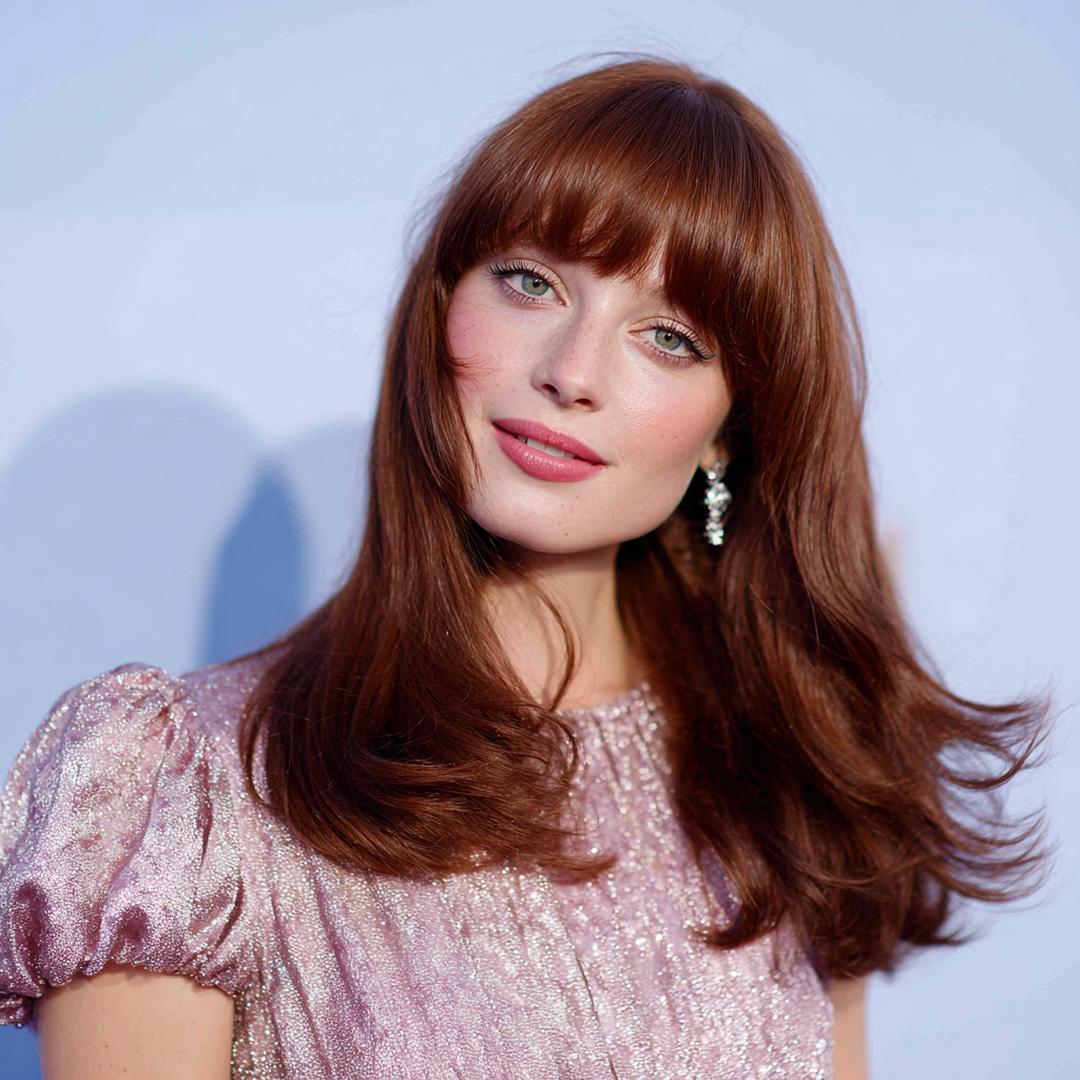 Copper Hair With Full Bangs