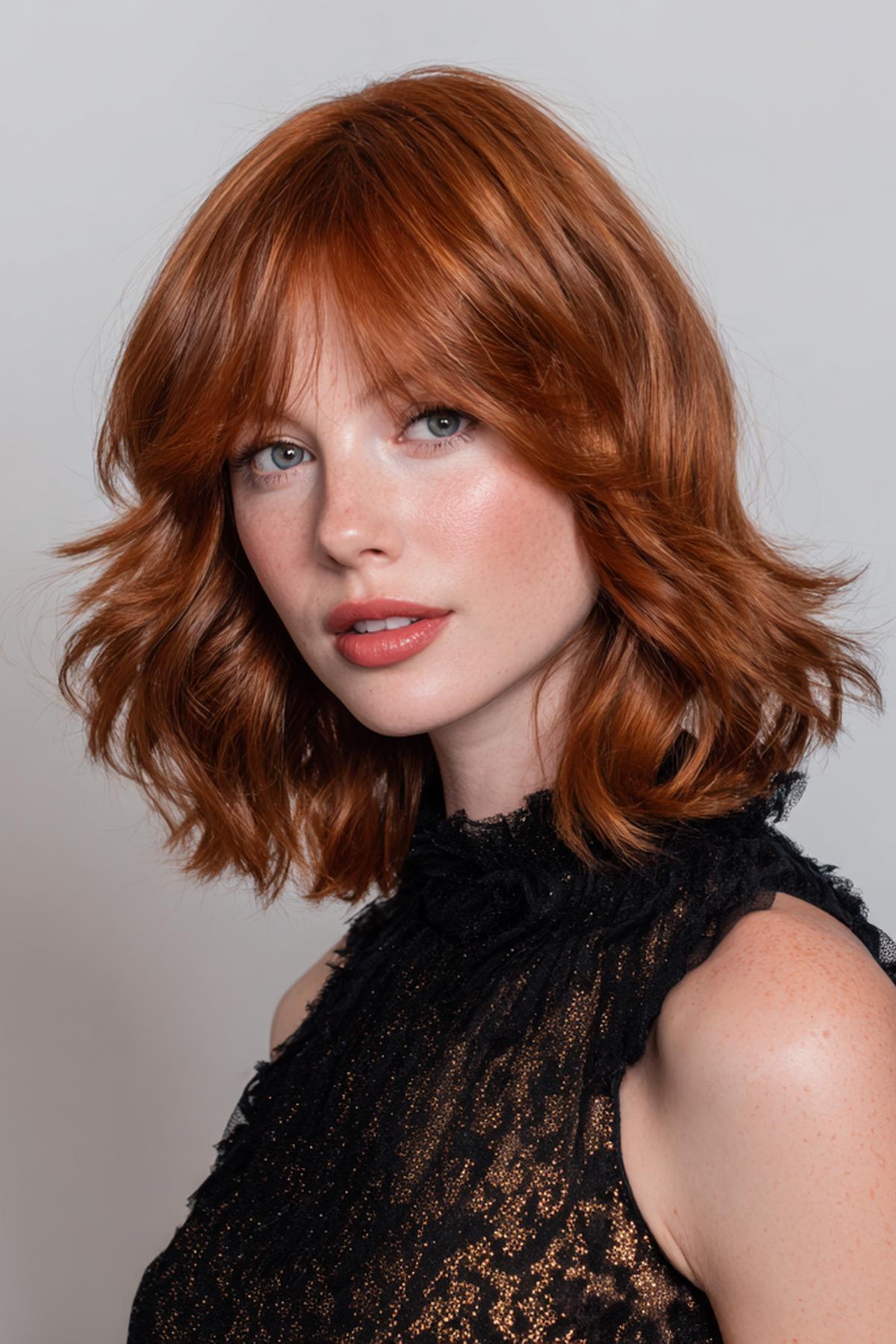 Copper Shag Bob With Fringe