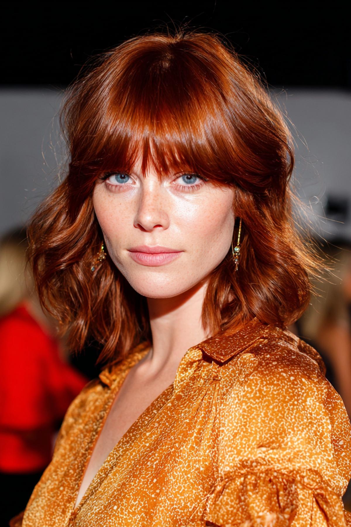Copper Lob With Full Bangs