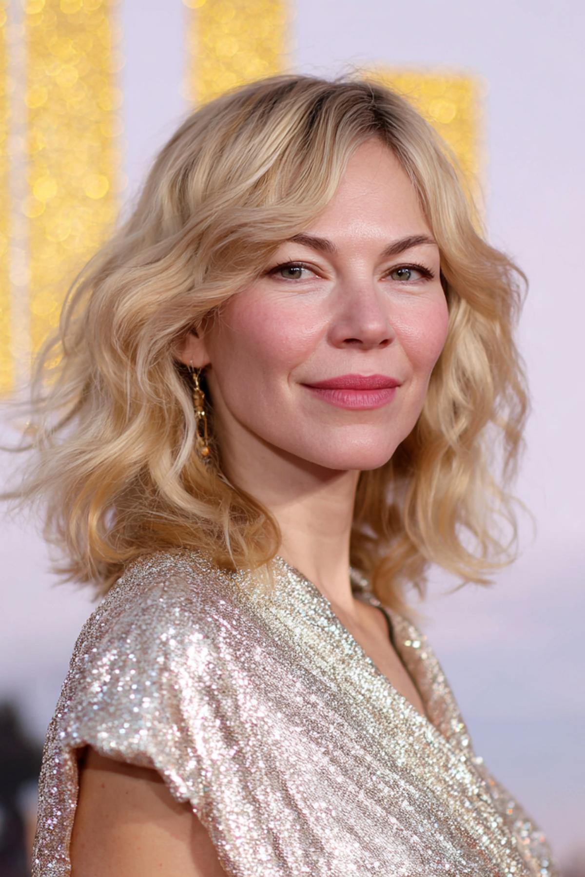 Golden Blonde Wavy Bob