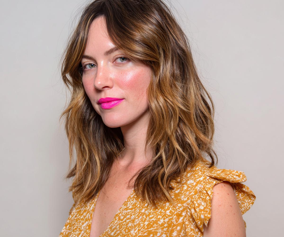 Wavy Golden Brown Lob Layers