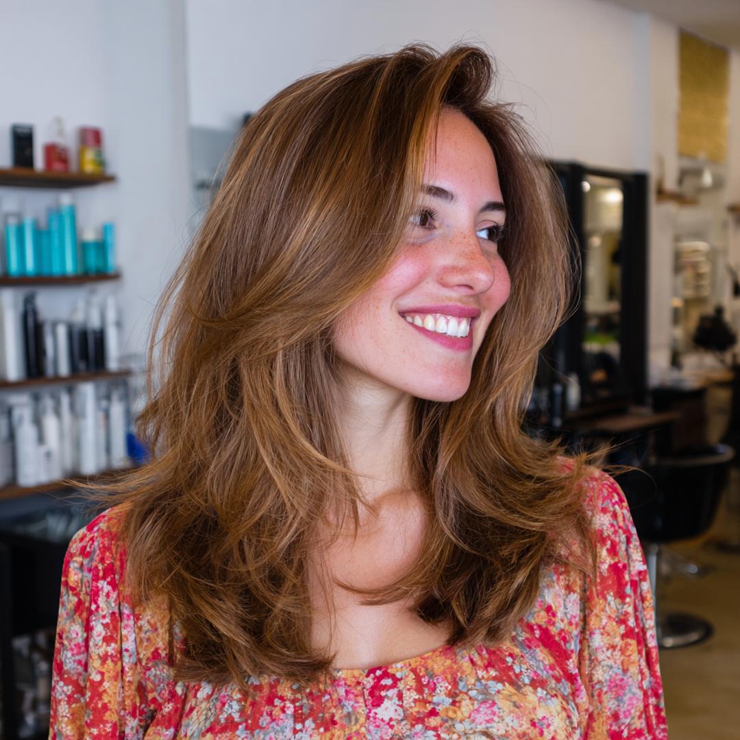 Layered Golden Brown Blowout