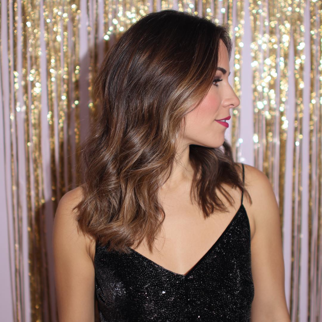 Brown Wavy Lob With Highlights