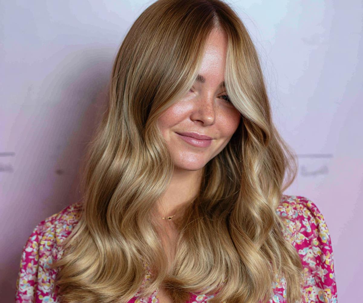 Honey Blonde With Curtain Fringe