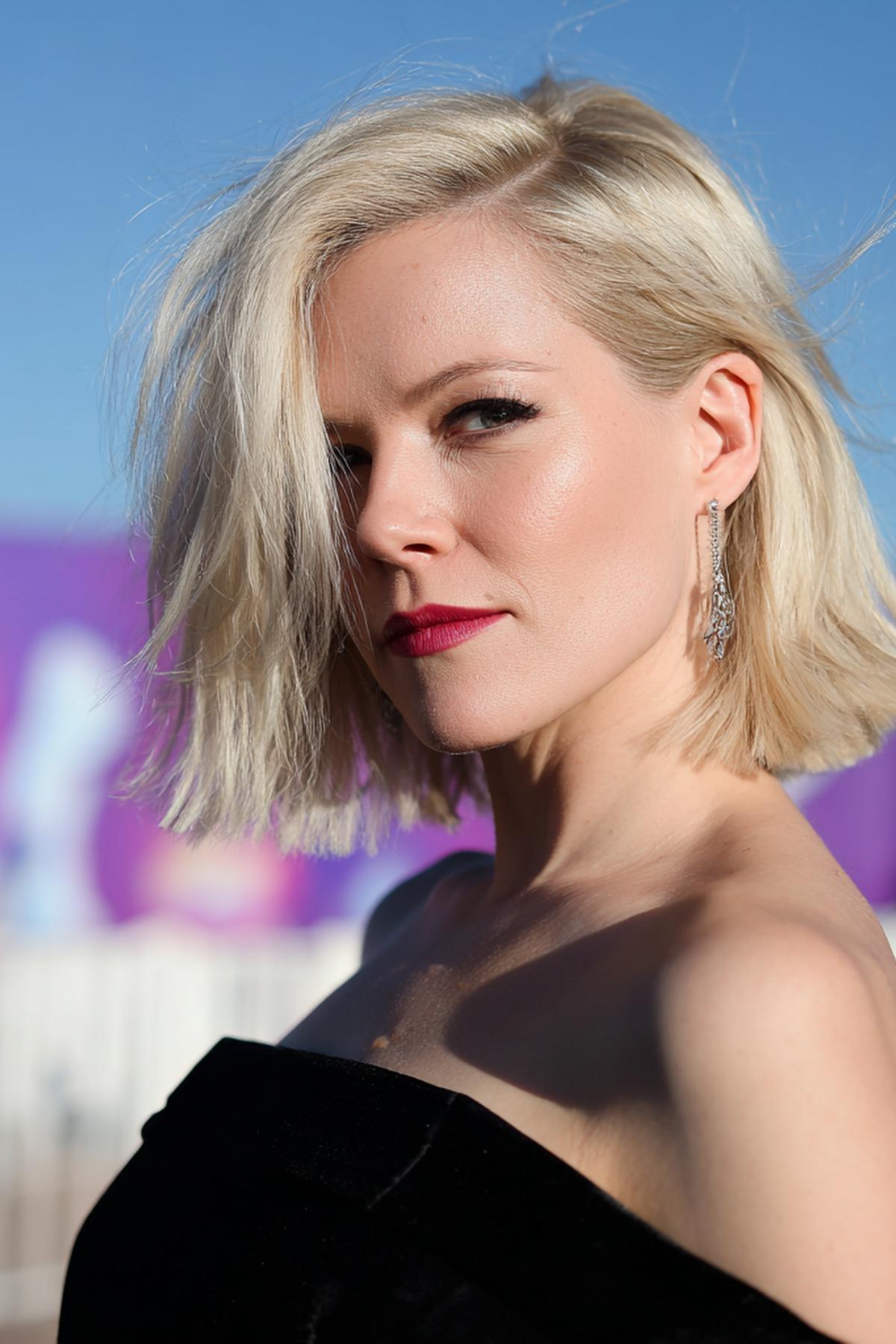 Platinum Side Part Bob