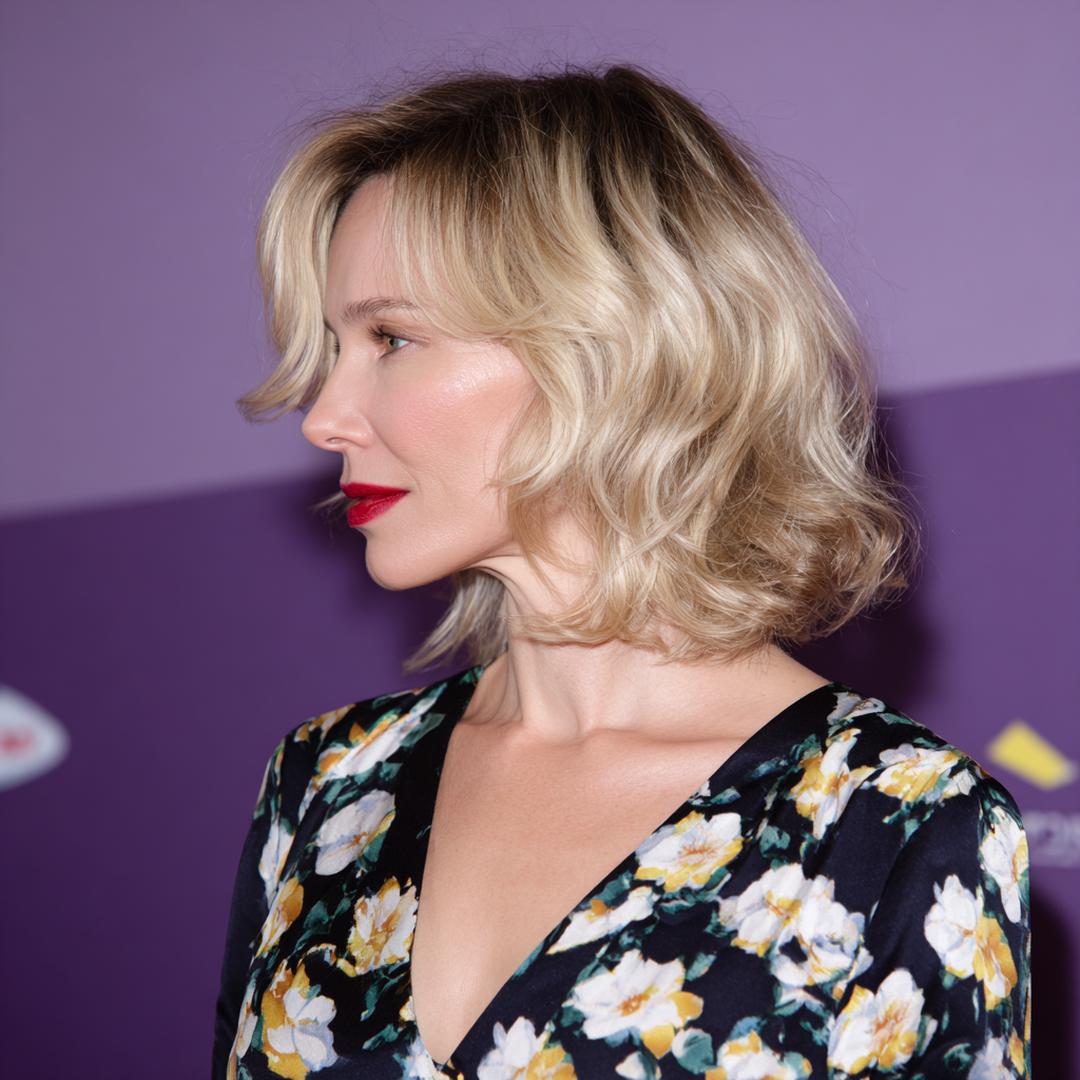 Blonde Shoulder Length Waves