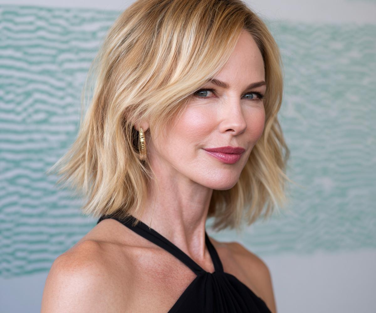 Textured Blonde Lob Waves