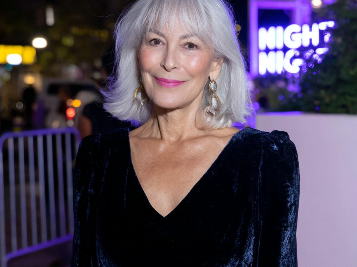 Medium Gray Hair With Bangs