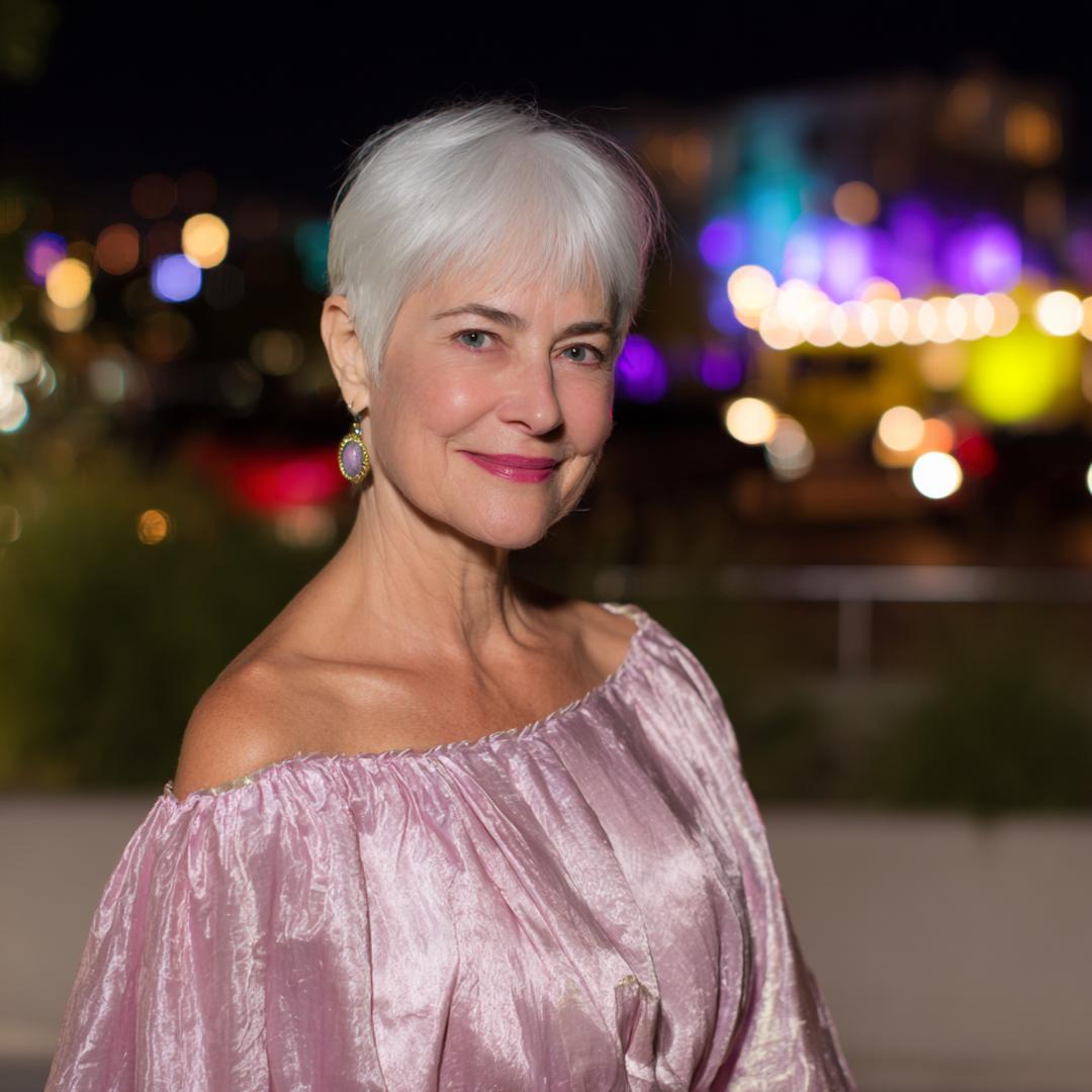 Short White Pixie With Fringe