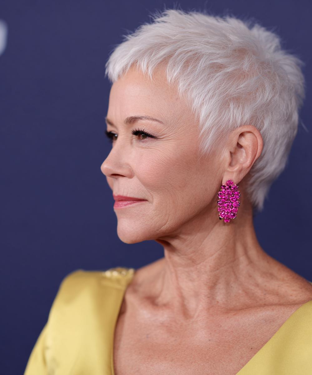 Short White Textured Pixie