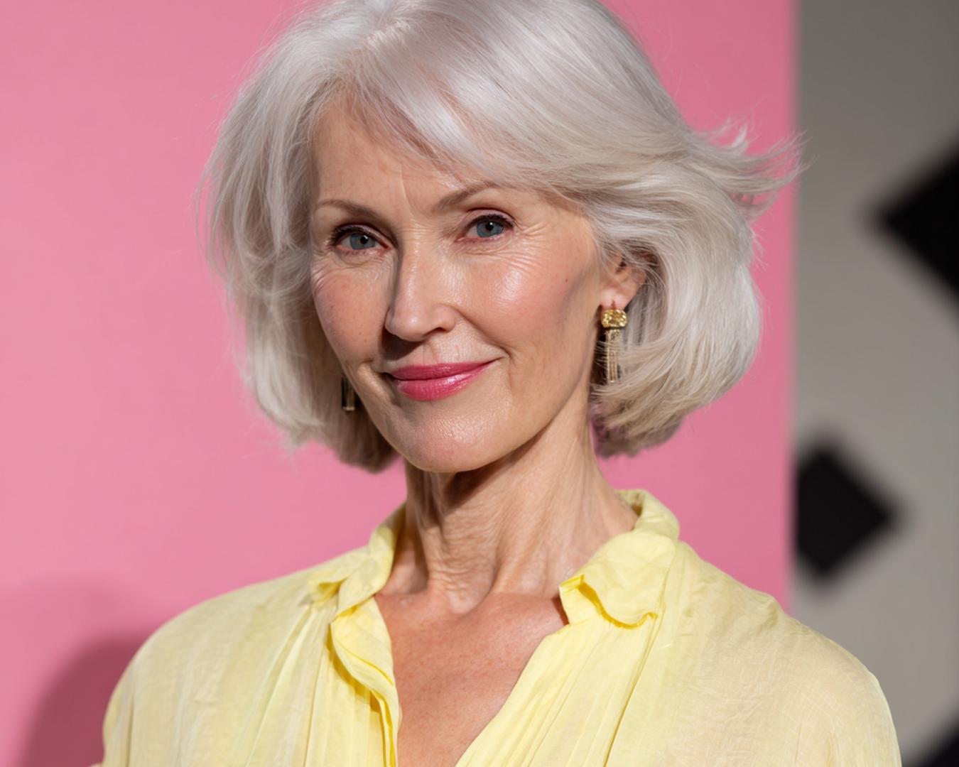 Silver Medium Layered Bob