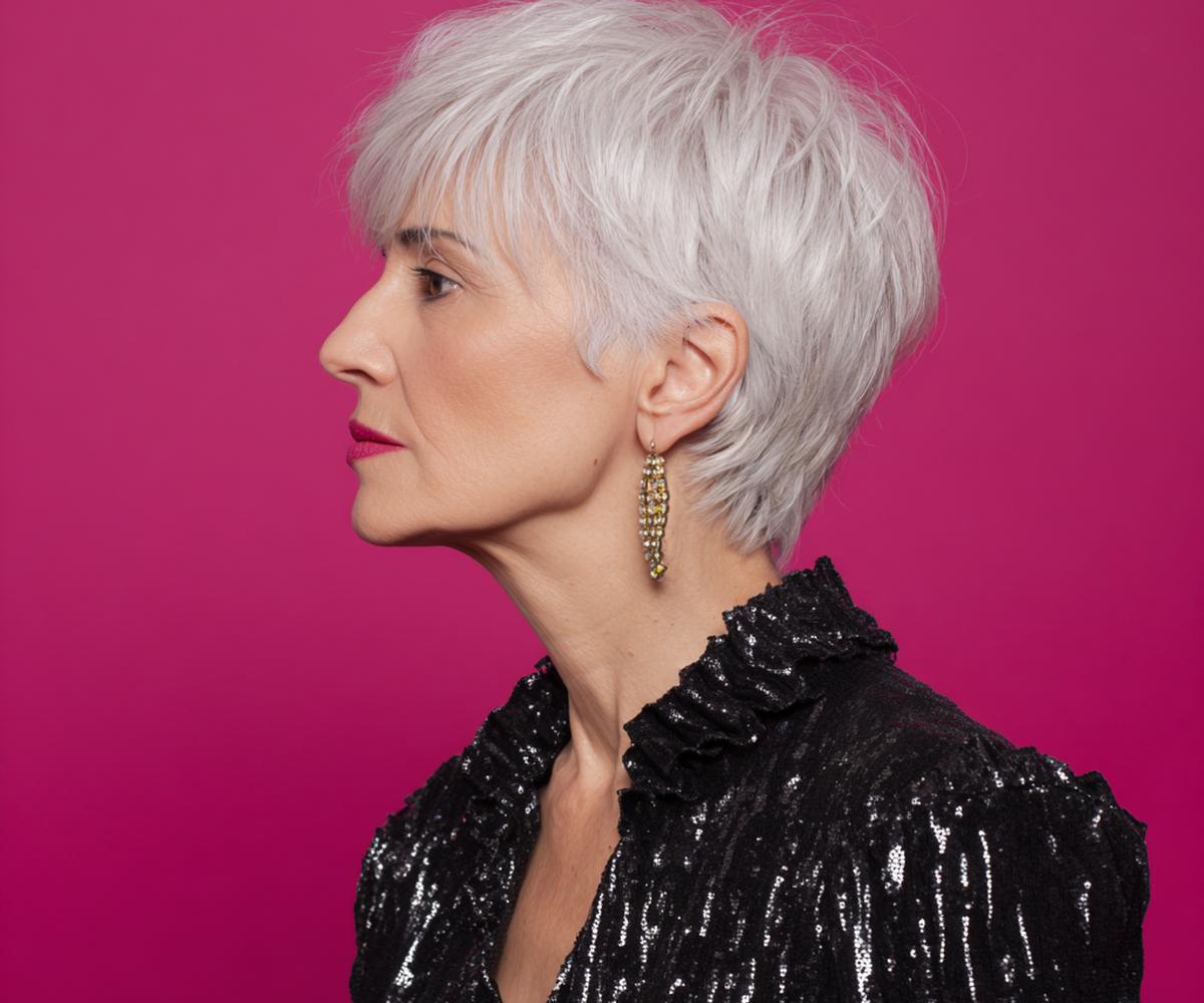 White Choppy Textured Pixie