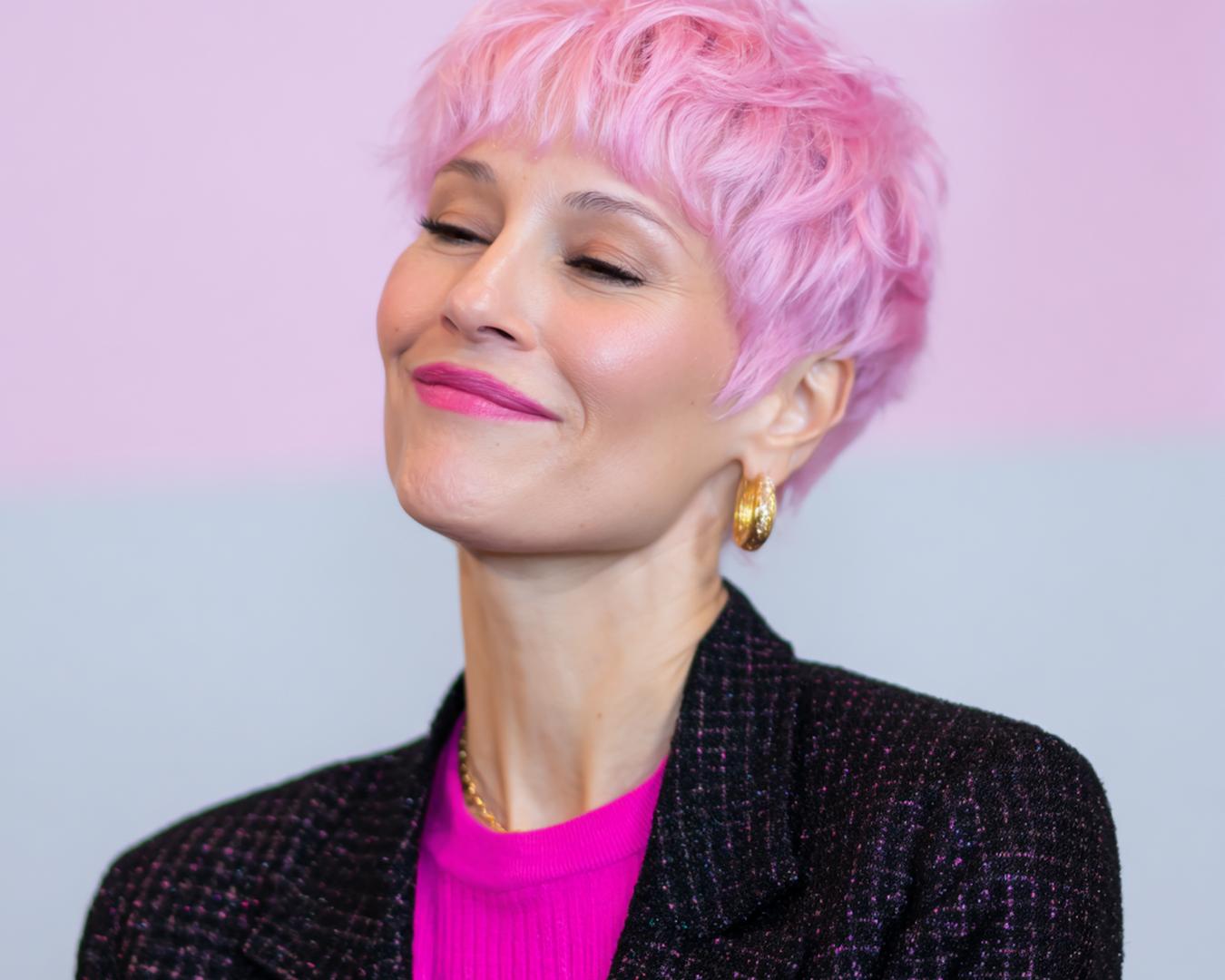 Textured Pink Pixie Cut