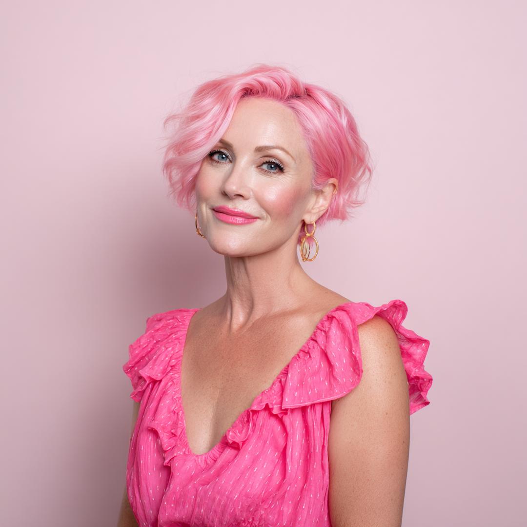 Soft Pink Asymmetrical Bob