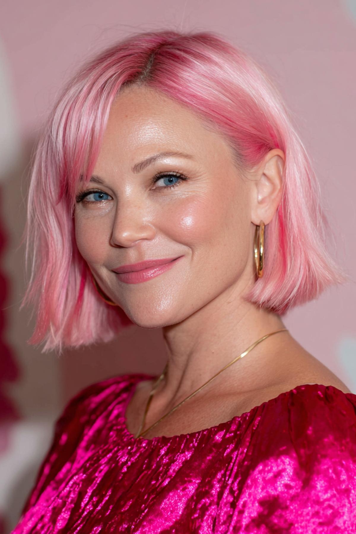 Pastel Pink Blunt Bob