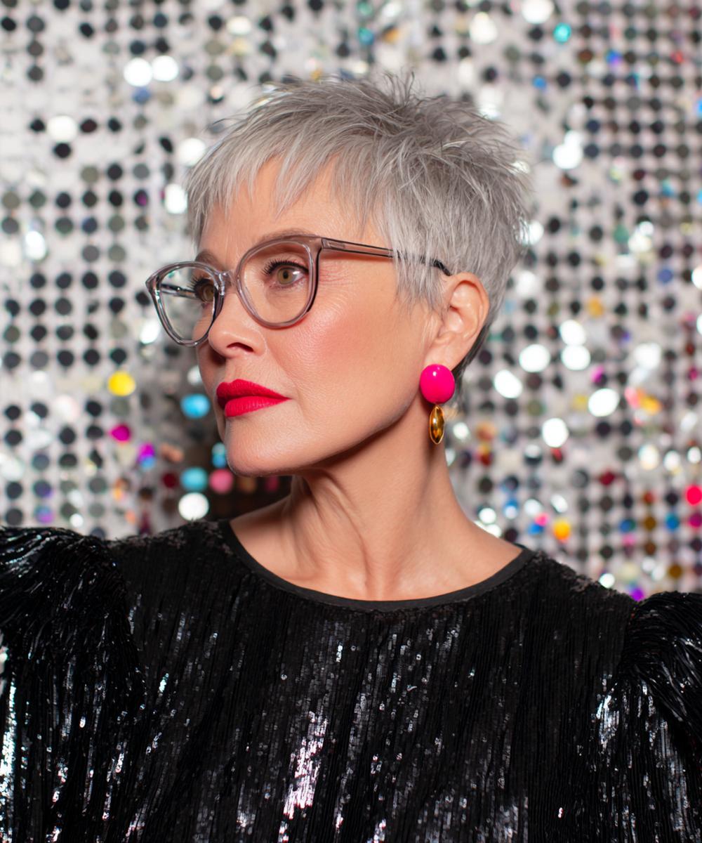 Textured Gray Pixie Cut