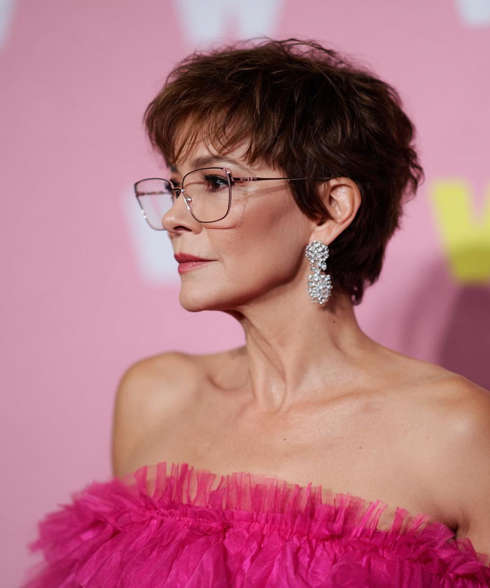 Tousled Brown Layered Pixie