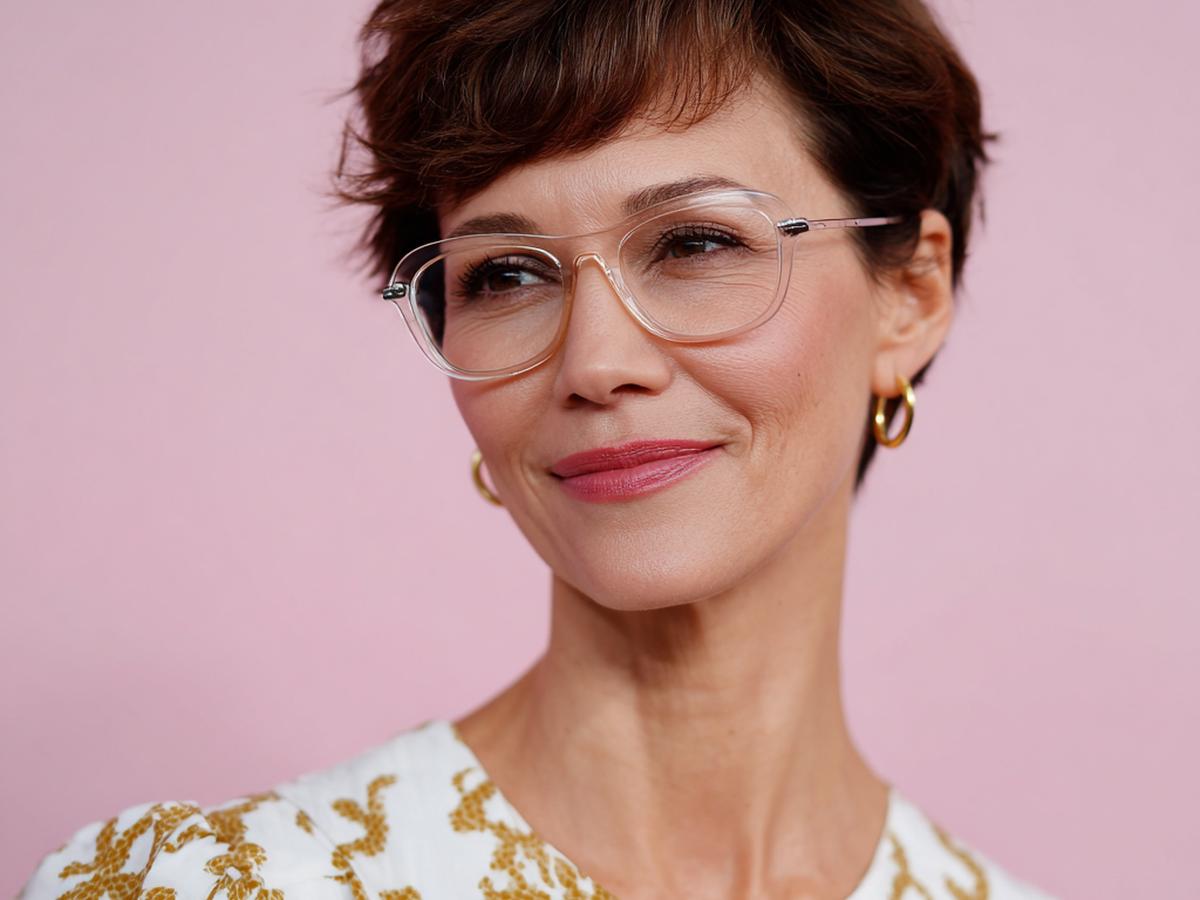 Soft Brown Side Swept Pixie