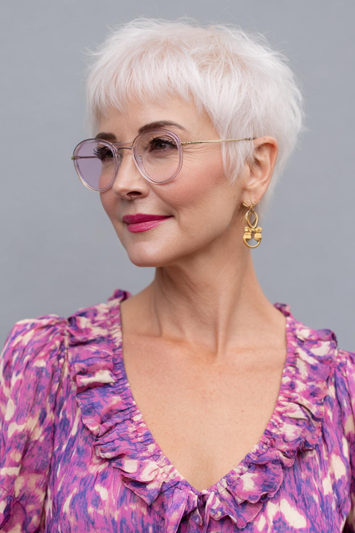 Short White Pixie With Micro Bangs