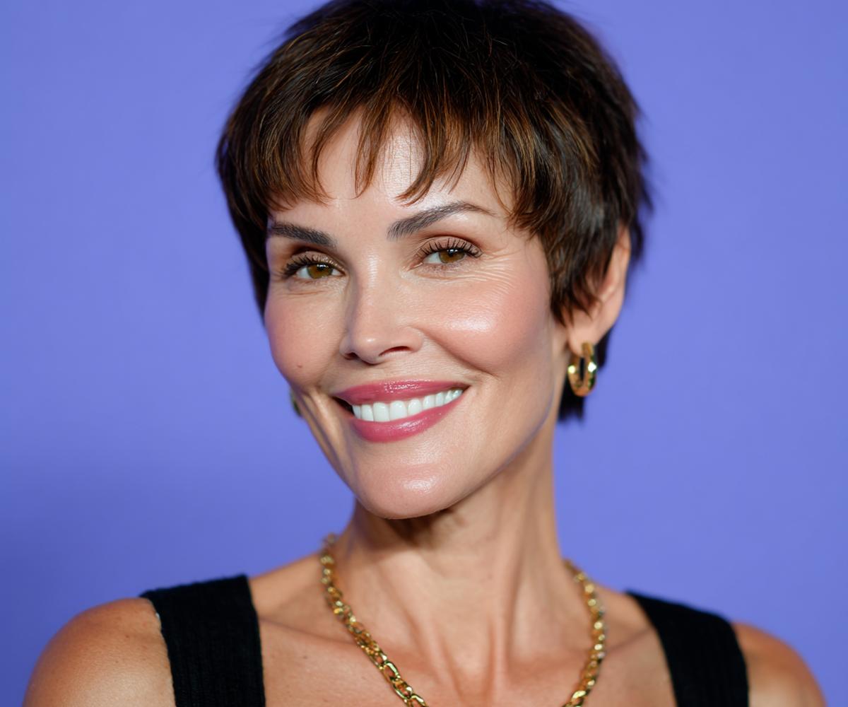 Textured Brown Pixie With Wispy Fringe