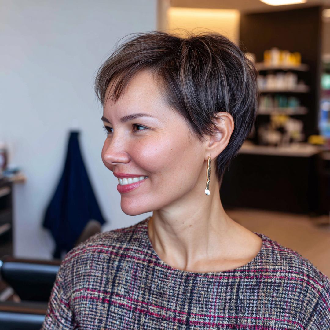 Brown Pixie With Layers