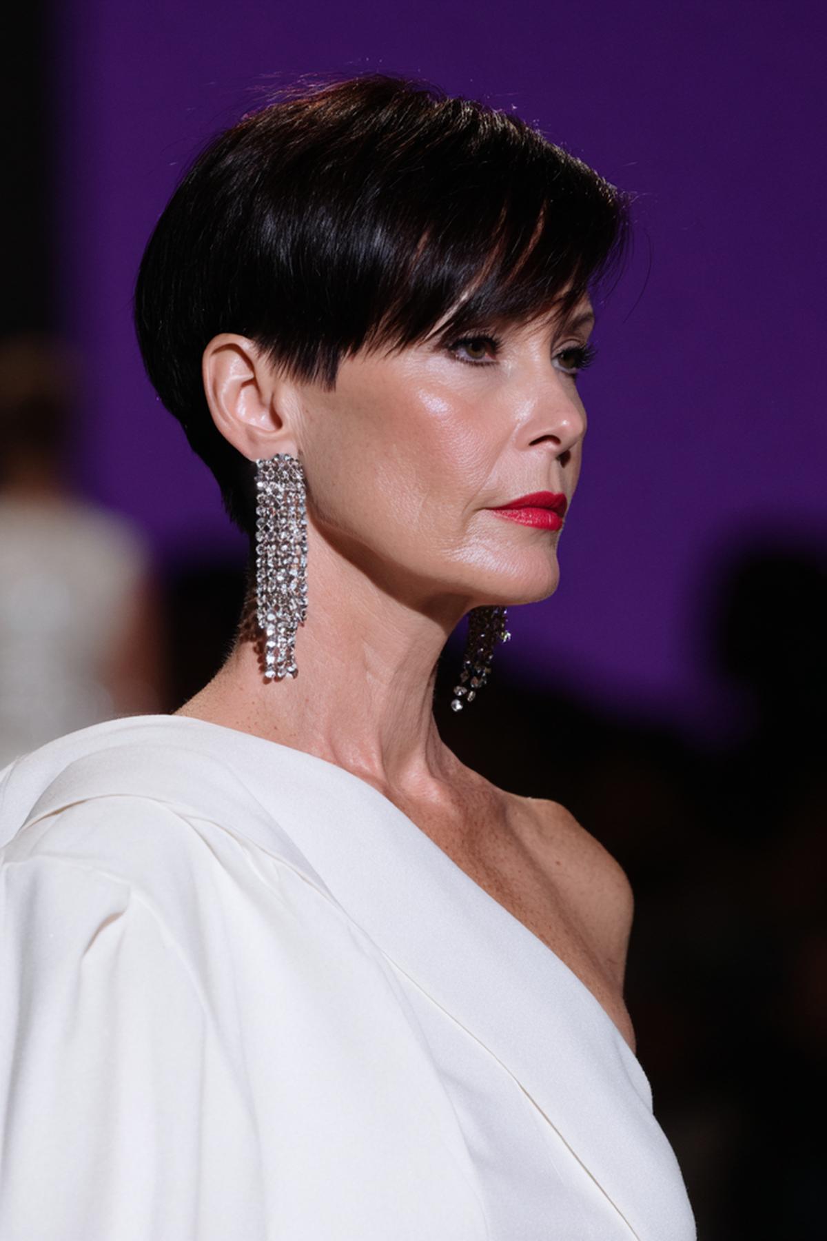 Sleek Dark Pixie Side Fringe