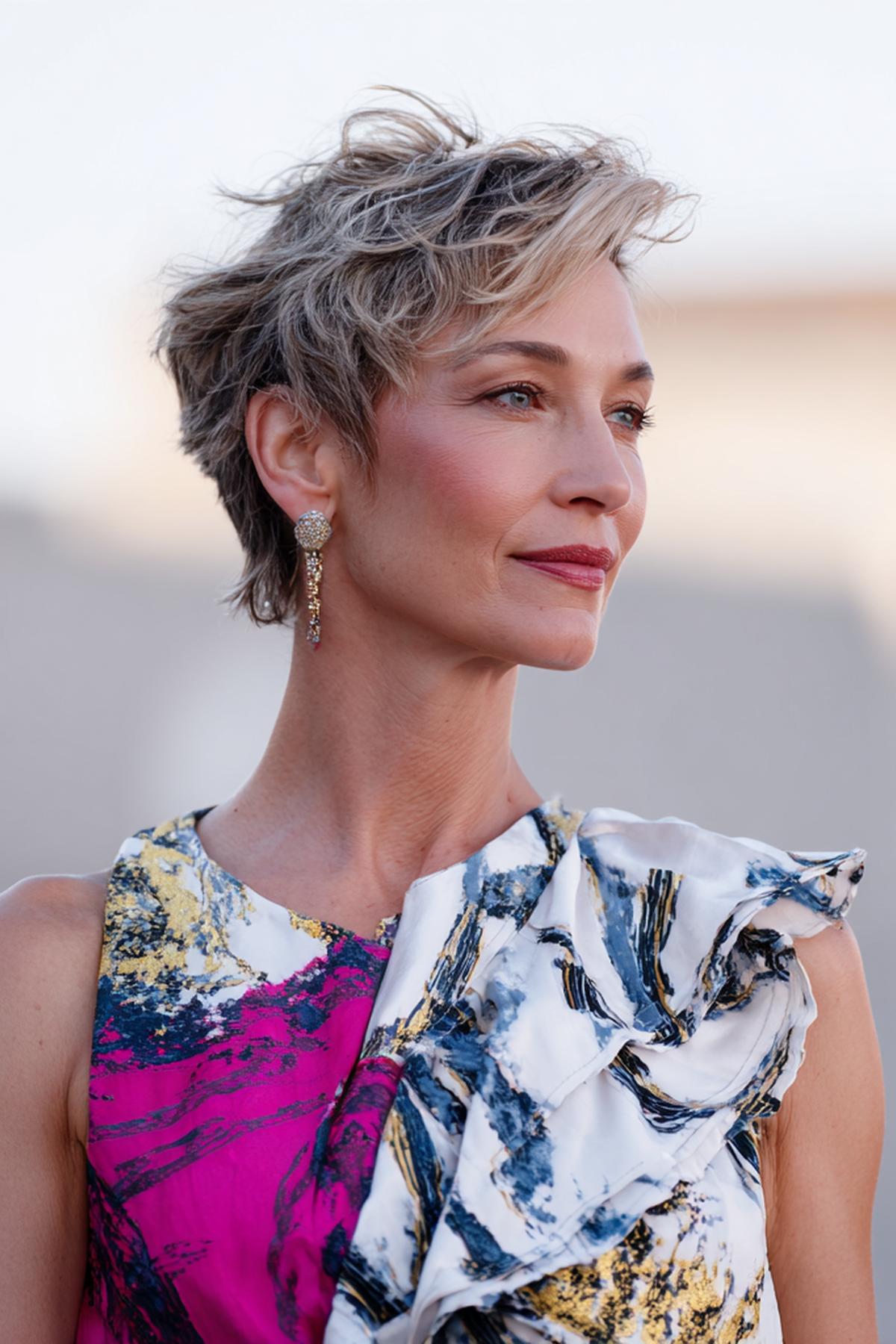 Textured Blonde Tousled Pixie