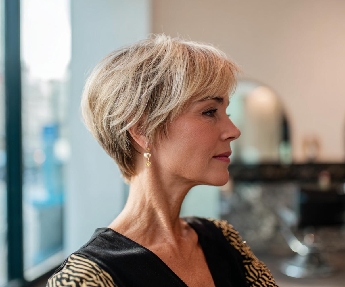 Layered Blonde Pixie Bob