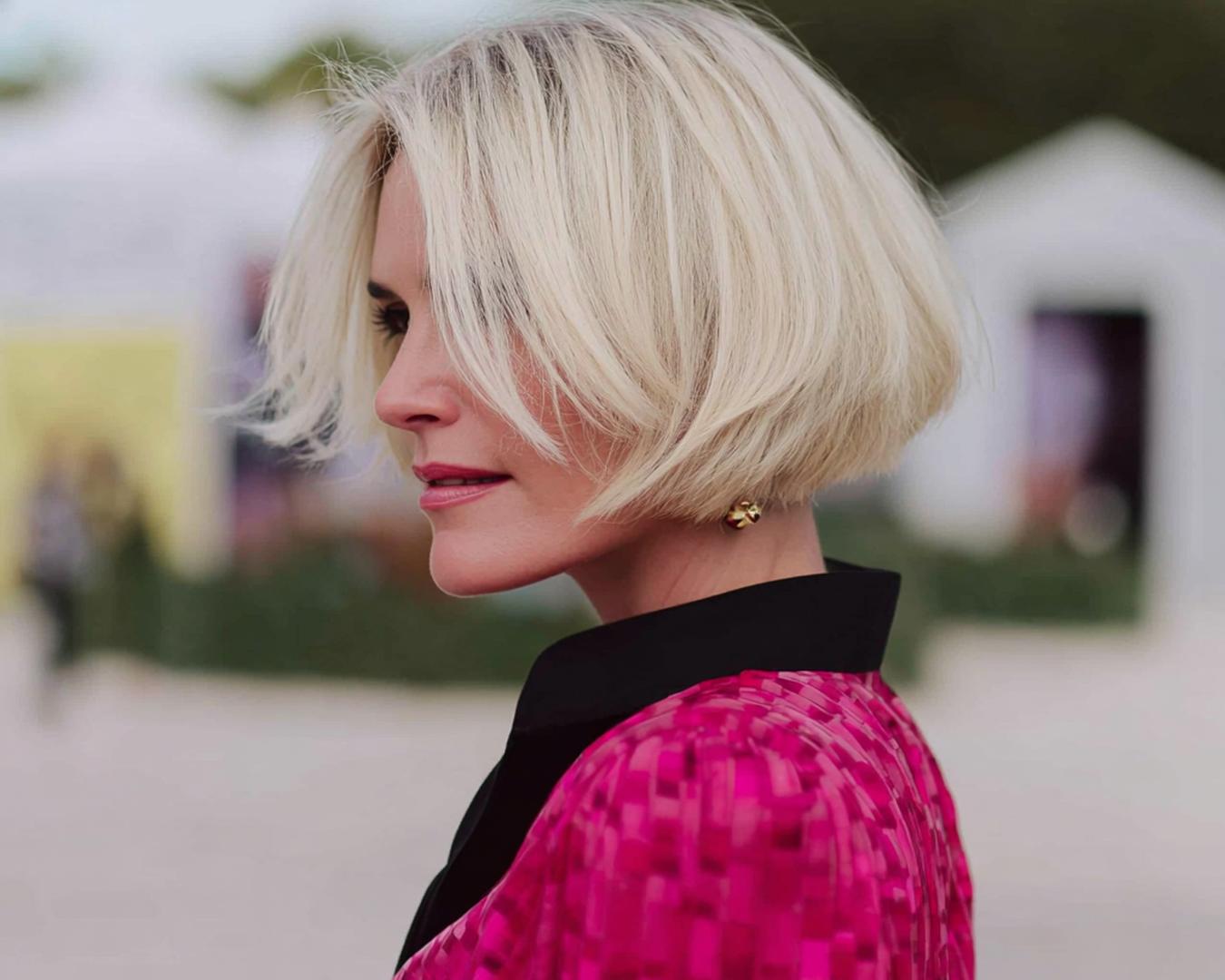 Platinum Chin Length Bob