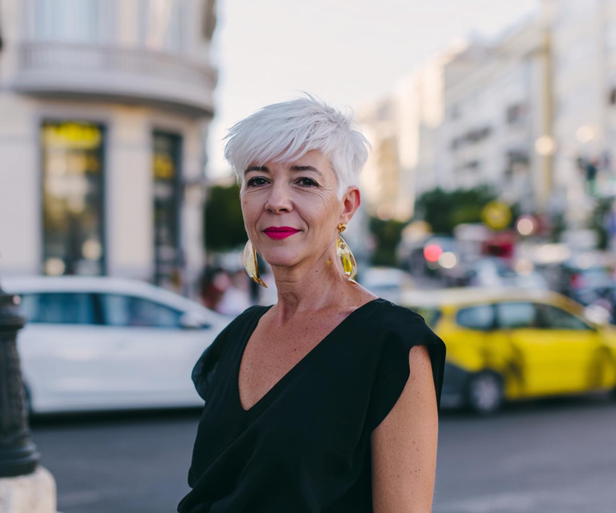 White Asymmetrical Pixie Side Fringe