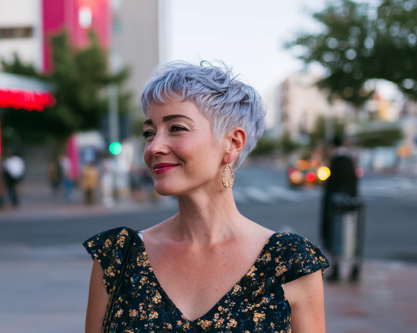 Lavender Textured Pixie Crop