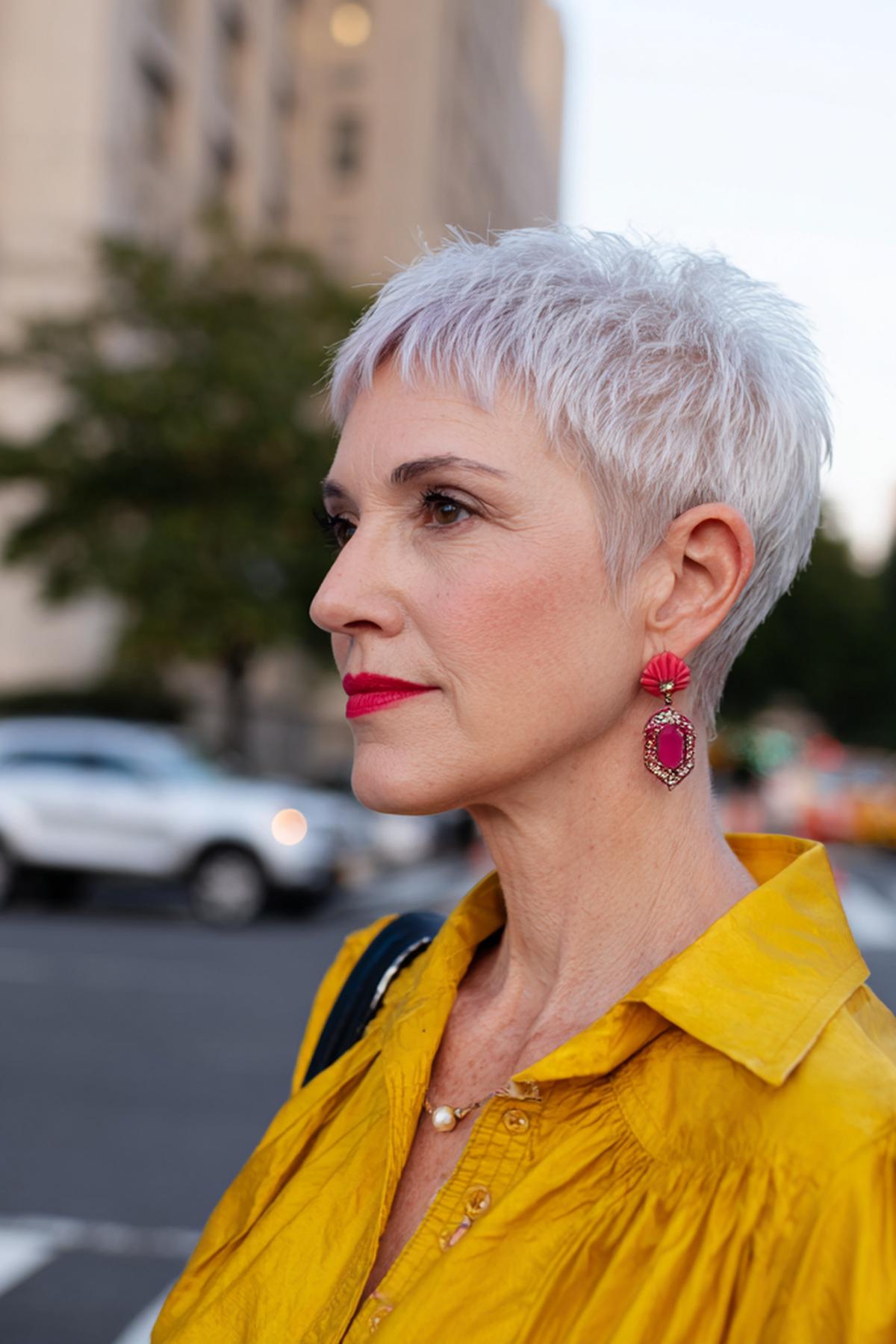 Short White Pixie With Texture