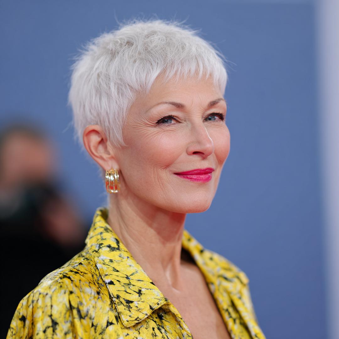 Choppy White Pixie Crop