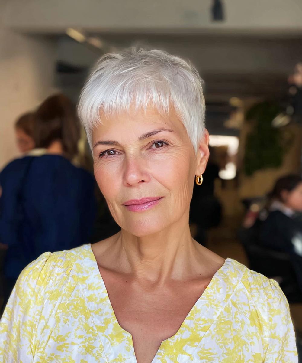 White Pixie With Soft Fringe