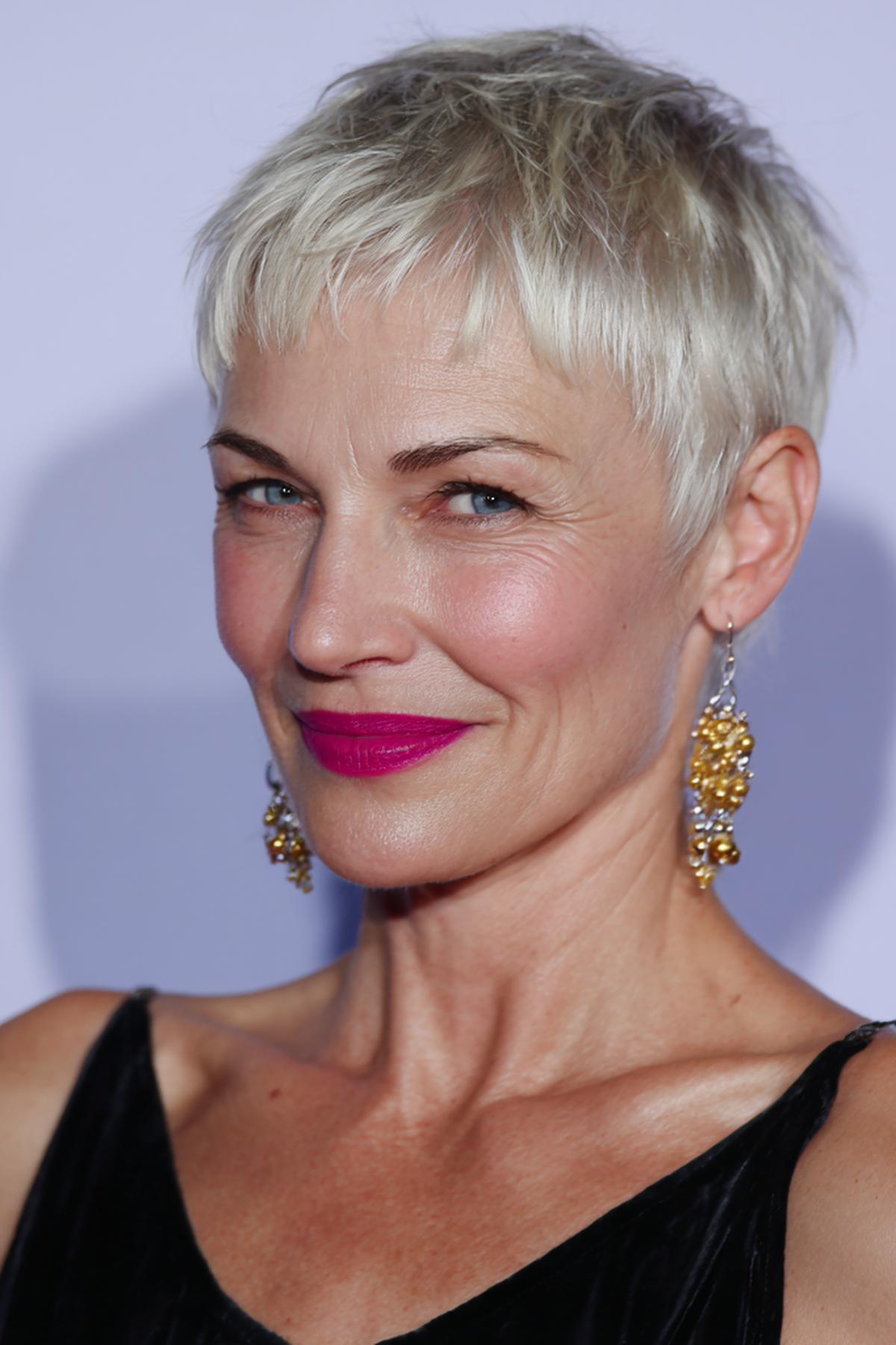 Ash Blonde Pixie With Fringe