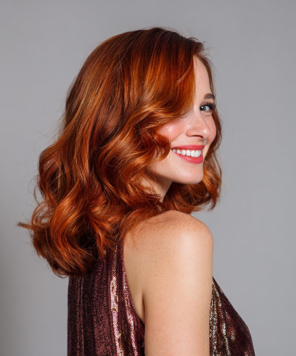 Shoulder Length Copper Waves