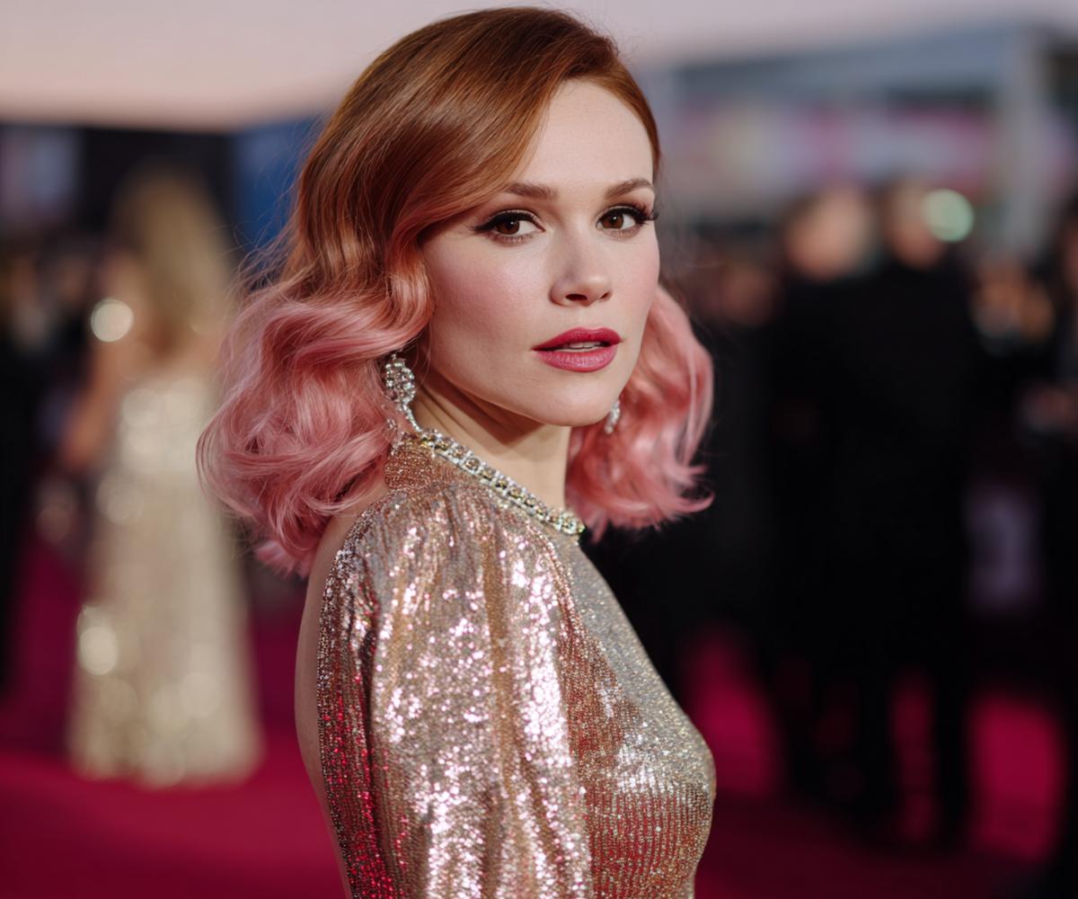 Copper To Pink Ombre Waves